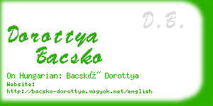 dorottya bacsko business card